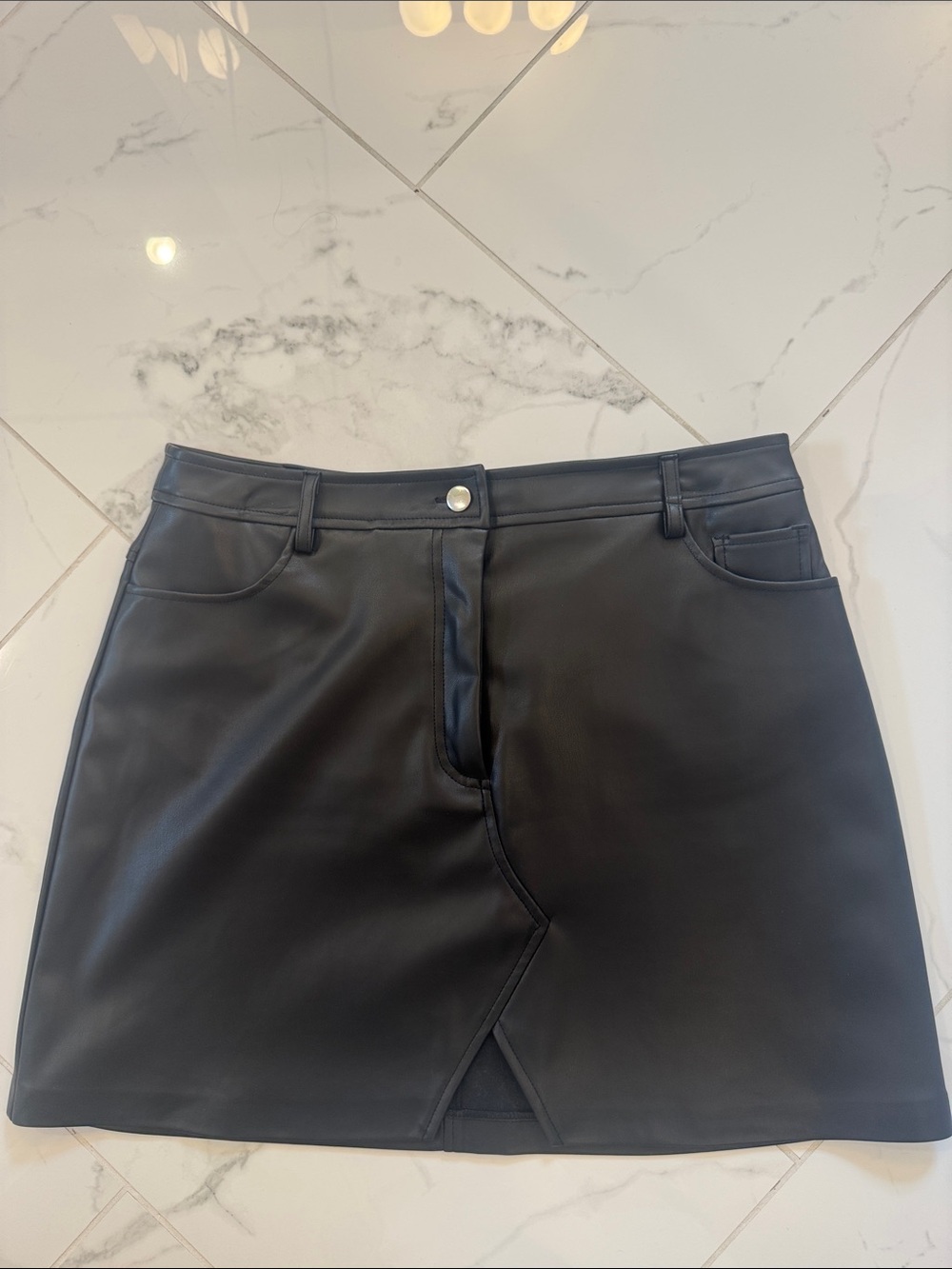 Topshop faux leather mini skirt, Sz 10